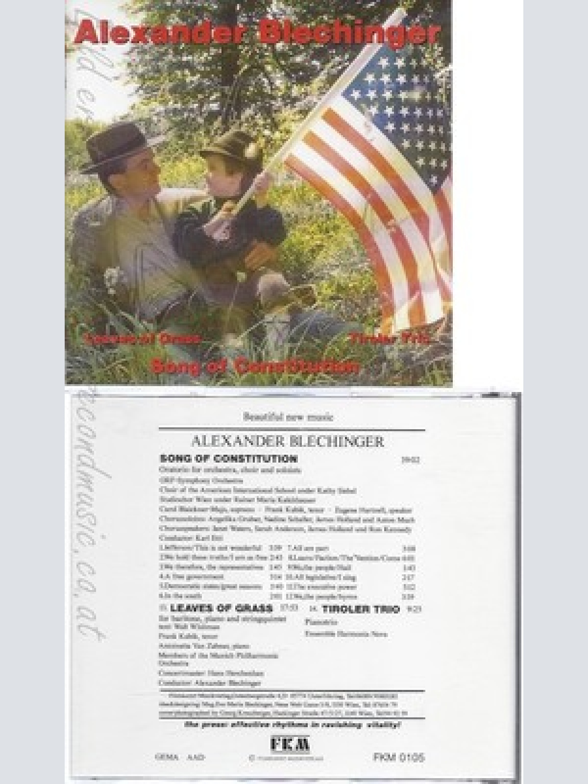 CD--ALEXANDER BLECHINGER--LEAVES OF GRASS--TIROLER DUO--SONG OF CONSTITION