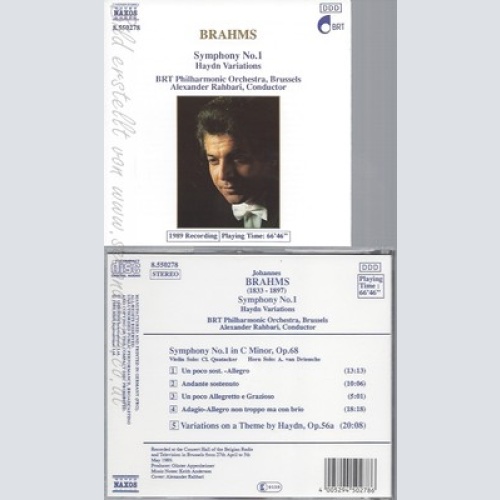 CD--UNKNOWN ARTIST ---- BRAHMS: SYMPHONY NO. 1 & OTHER