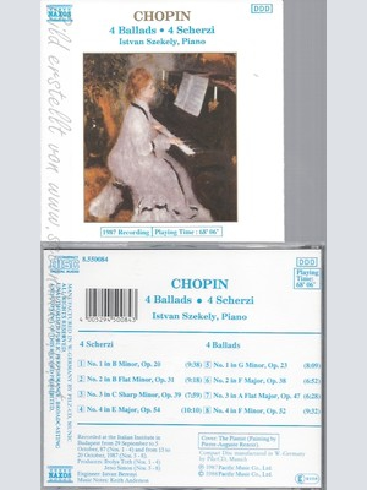 CD--CHOPIN: 4 Ballades, 4 Scherzi - Istvan Szekely, Piano - UK Import