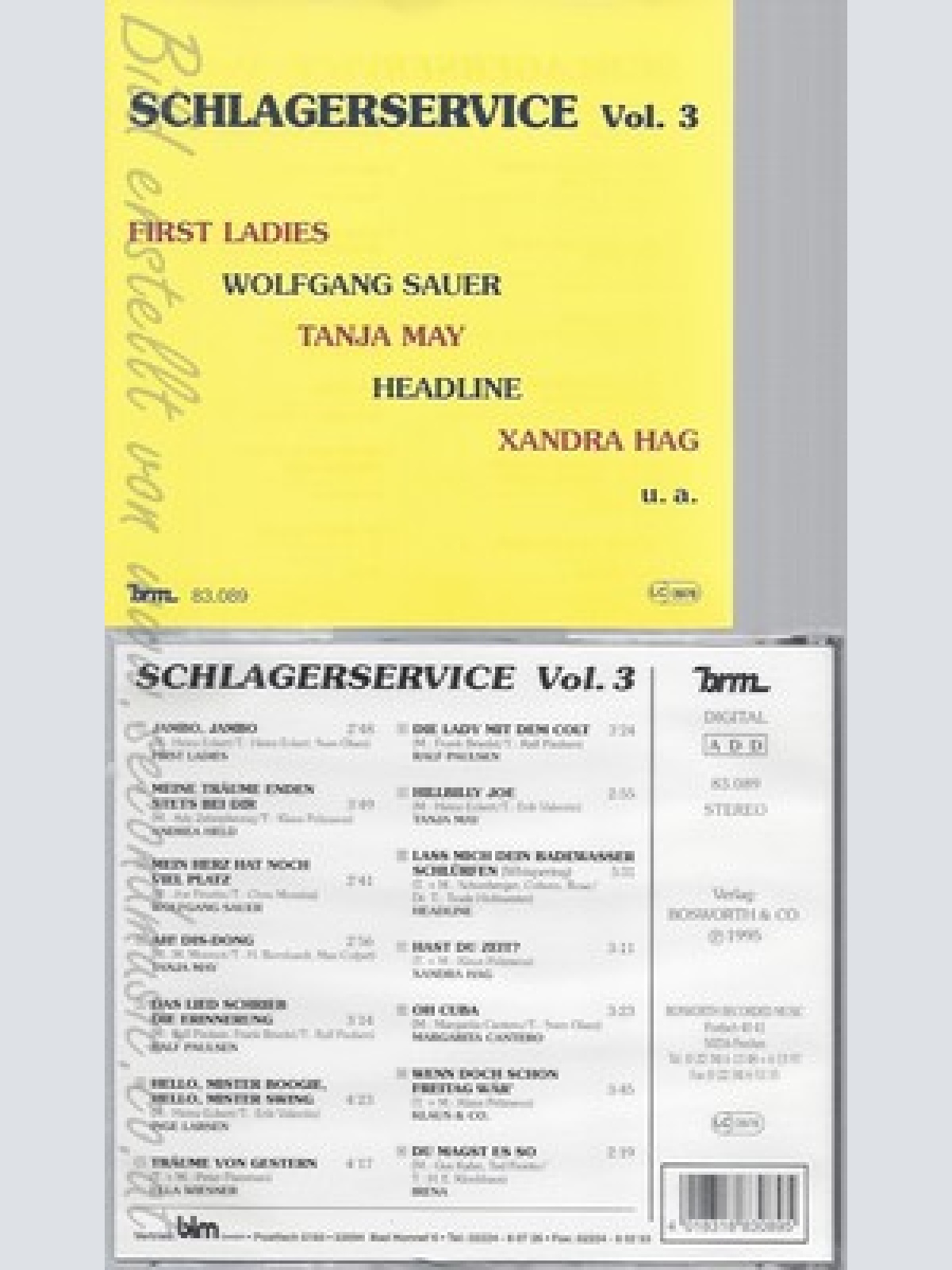 CD--SCHLAGERSERVICE VOL 3--SAUER--HEADLINE--HAG--