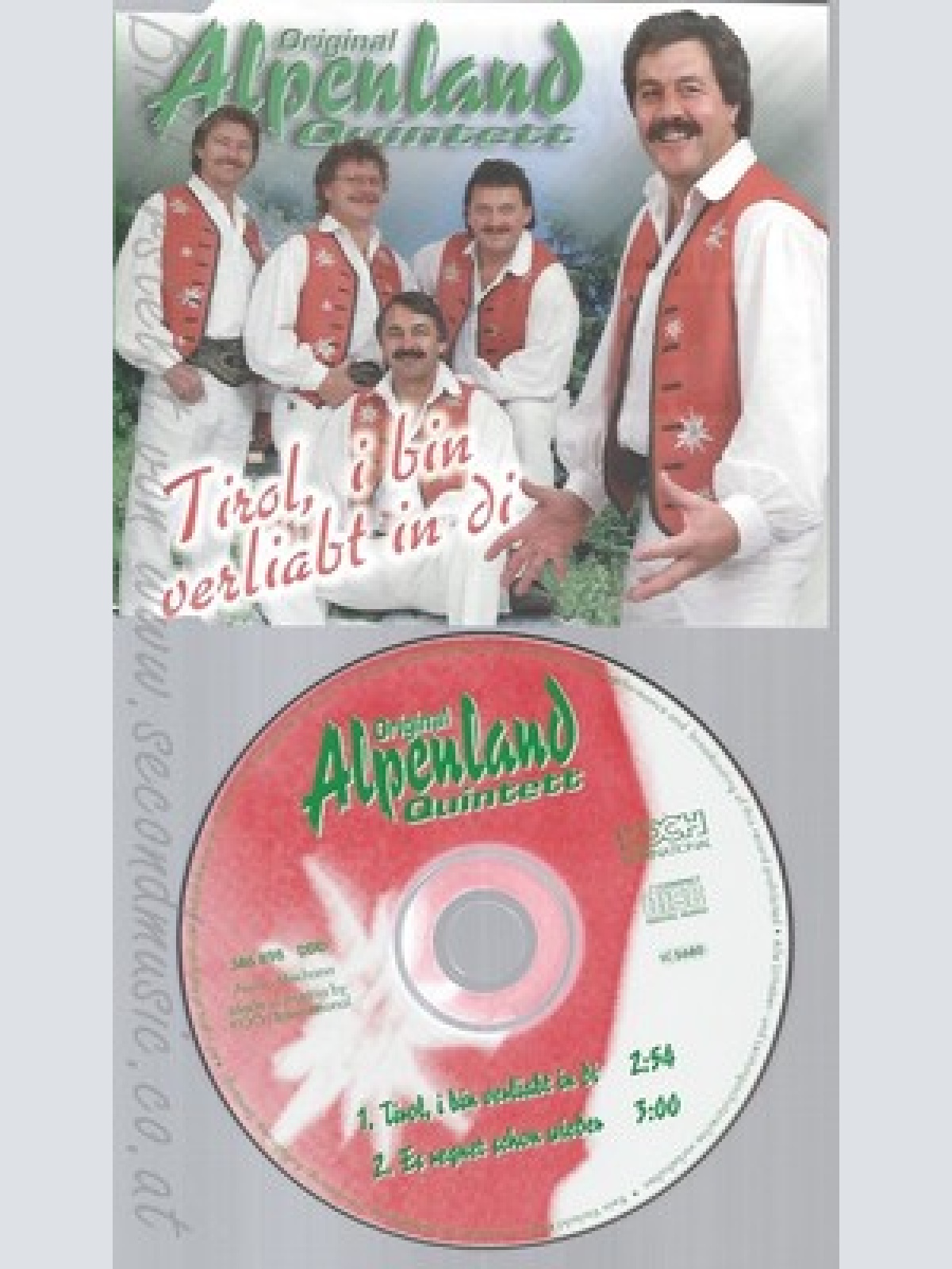 CD--ORIGINAL ALPENLAND QUINTETT -  - - SINGLE -- TIROL,I BIN VERLIABT IN DI