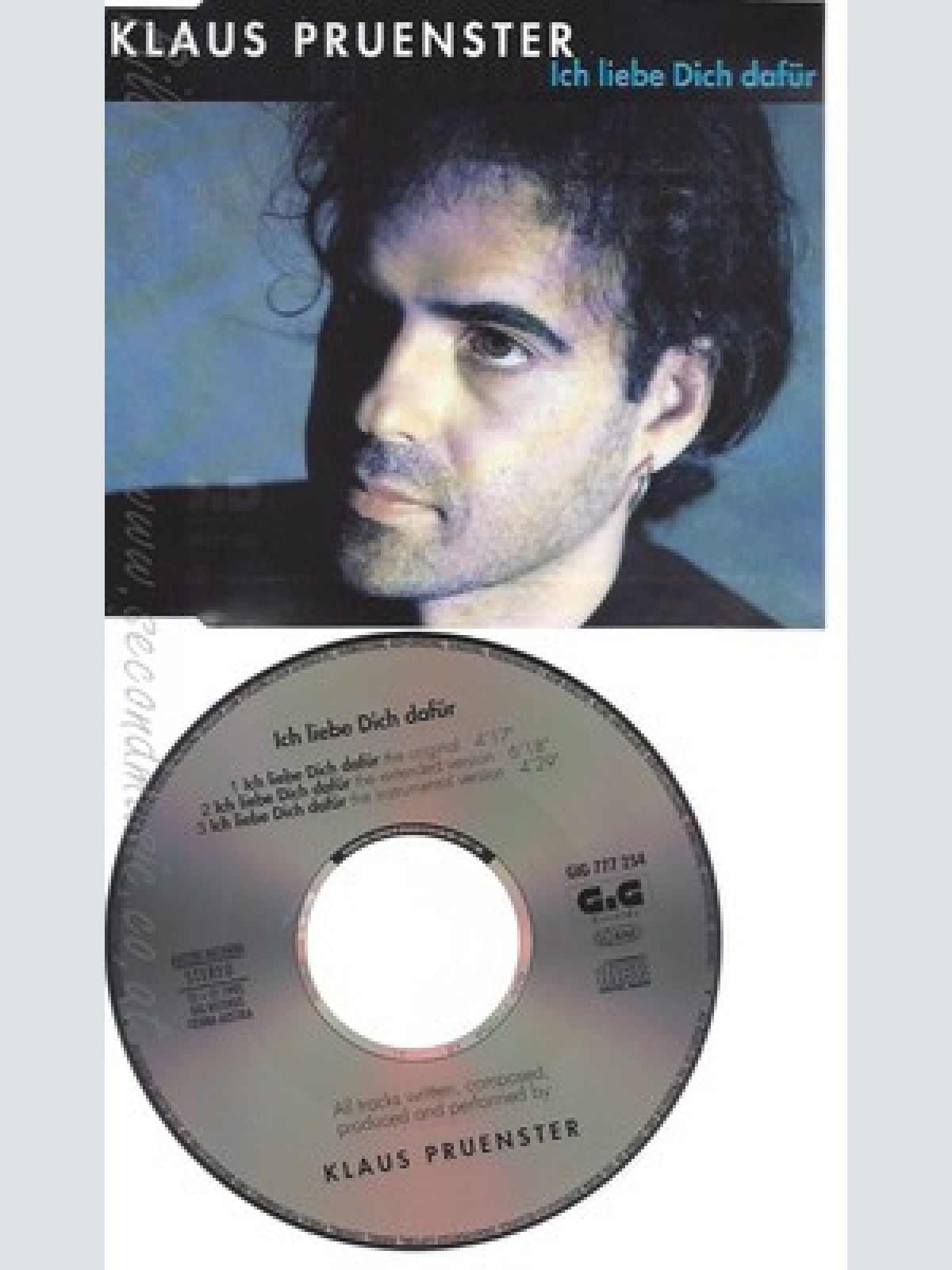 CD--KLAUS PRUENSTER -ICH LIEBE DICH DAFUER ---3 VERSIONS, 1993-