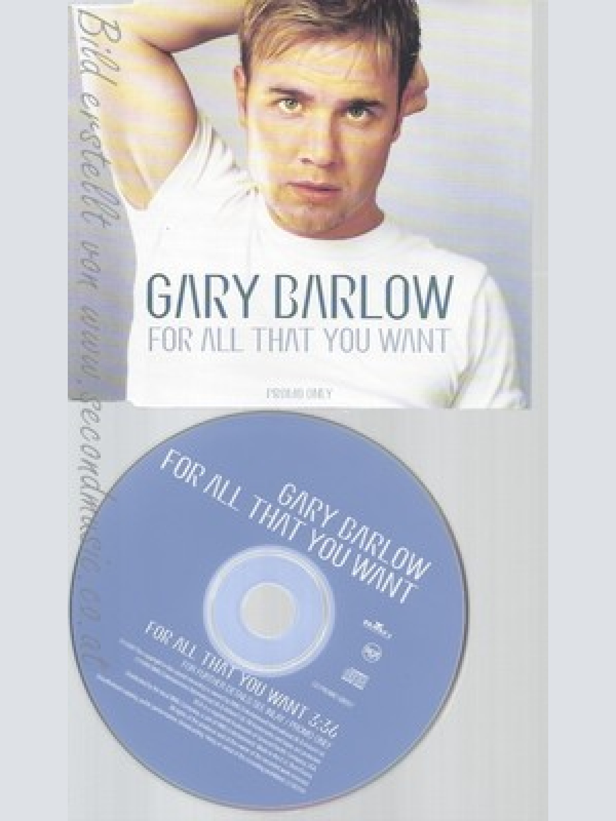 CD--GARY BARLOW--FOR ALL THAT YOU WANT --PROMO