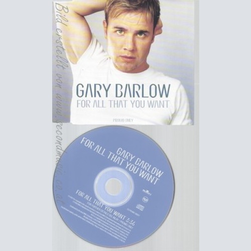 CD--GARY BARLOW--FOR ALL THAT YOU WANT --PROMO