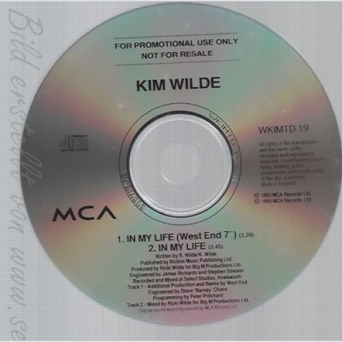 CD--KIM WILDE--IN MY LIFE--PROMO