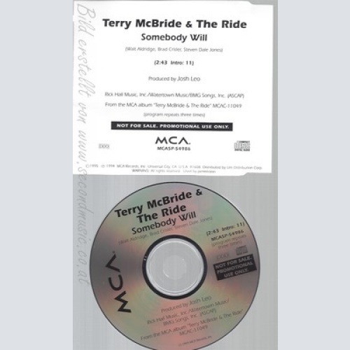 CD--TERRY MCBRIDE & THE RIDE--SOMEBODY WILL--PROMO