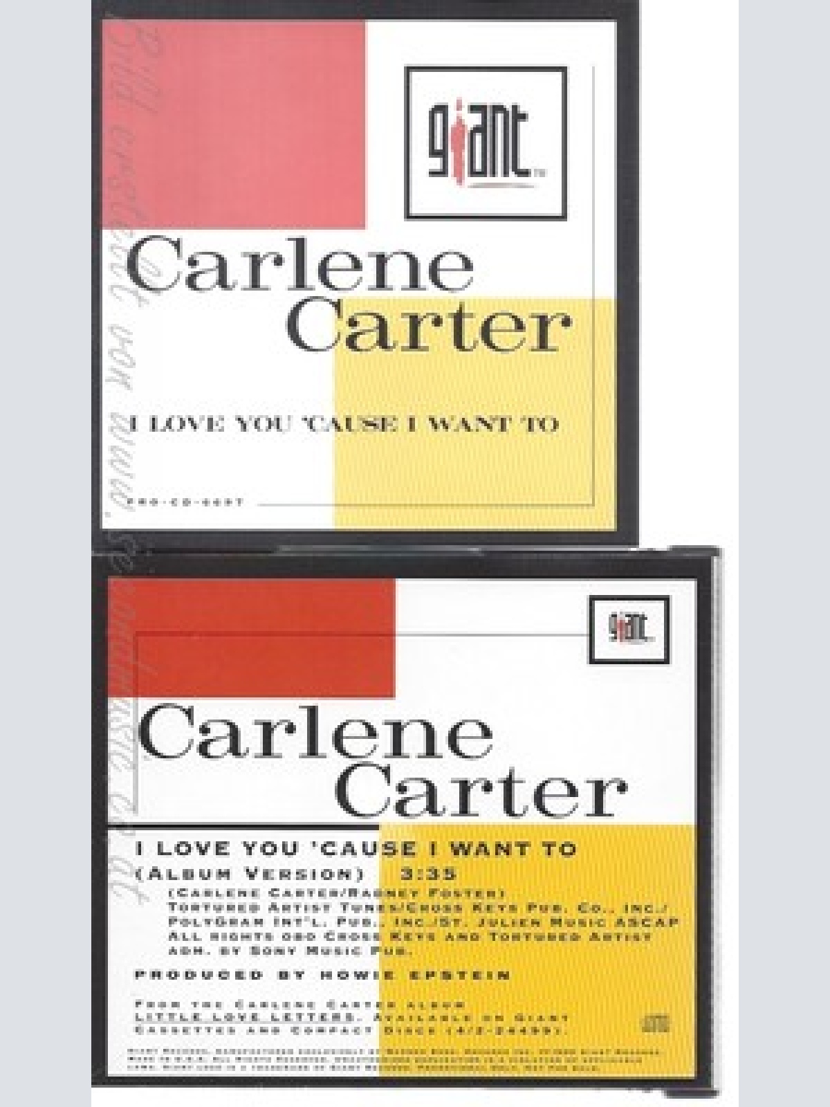 CD--CARLENE CARTER--I LOVE YOU CAUSE I WANT TO --PROMO