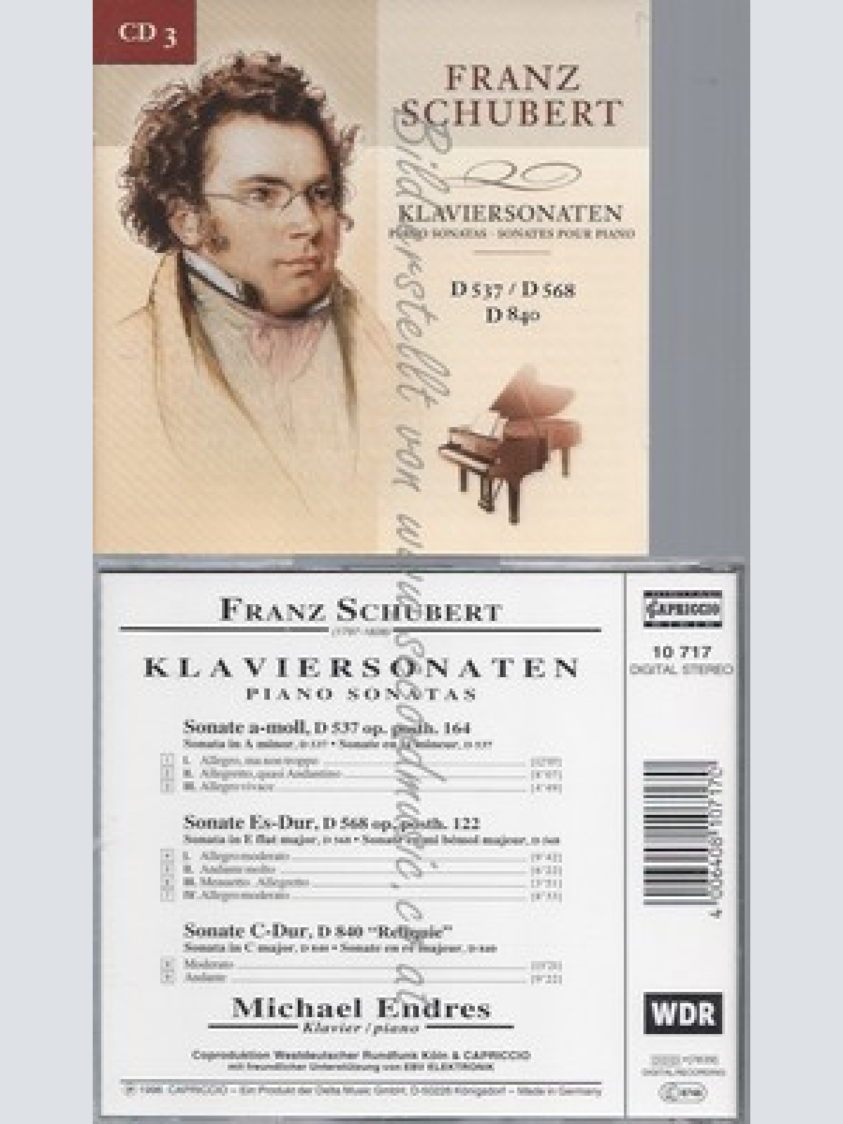 CD--68/840 / MICHAEL ENDRES UND FRANZ SCHUBERT -- -- -- KLAVIERSONATEN D 537