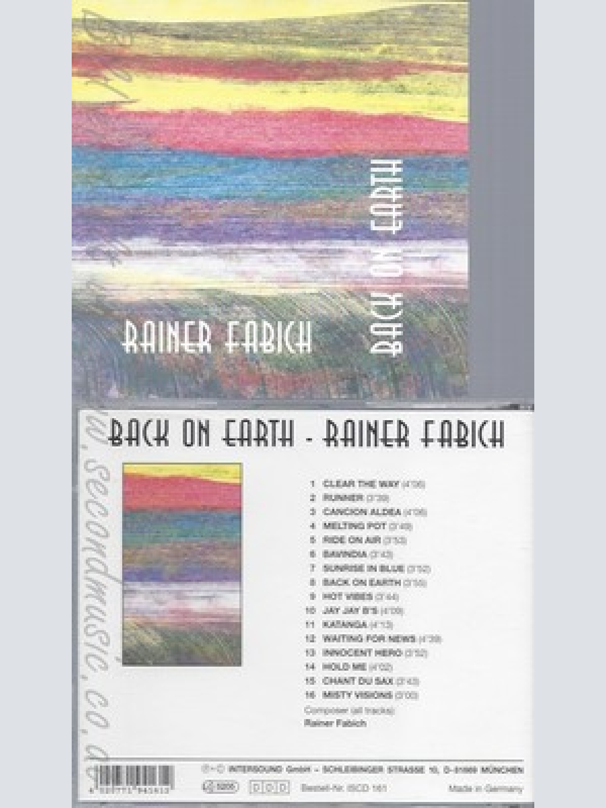 CD--FABICH RAINER -- BACK ON EARTH