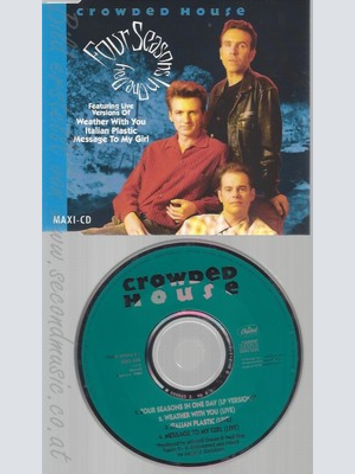 CD--CROWDED HOUSE - SINGLE -- FOUR SEASONS IN ONE DAY -PLUS 3 LIVE TRACKS-