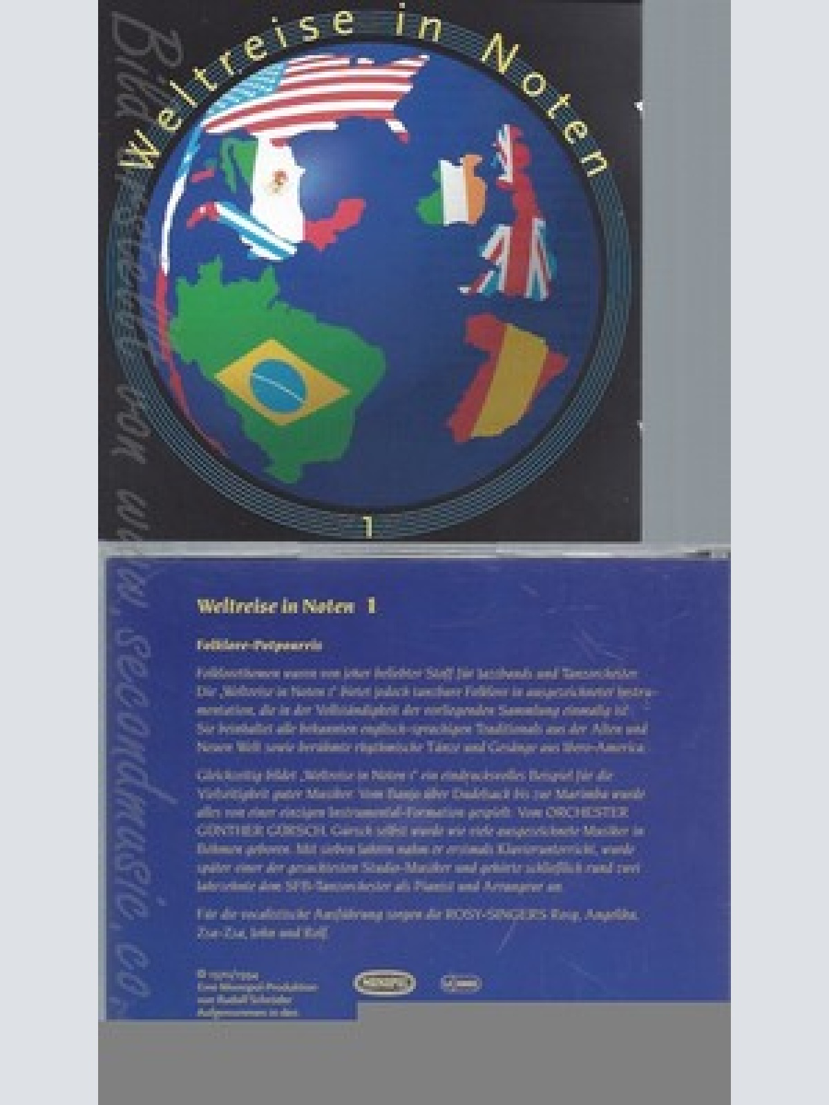 CD--ORCHESTER GUENTHER GUERSCH UND DIE ROSY SINGERS - -- WELTREISE IN NOTEN 1