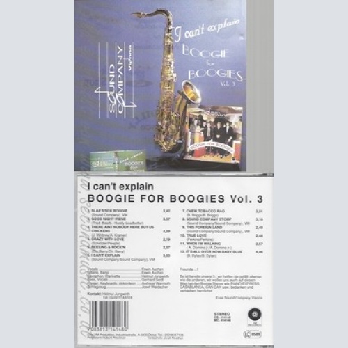 CD--SOUND COMPANY--BOOGIE FOR BOOGIES --VOL 3