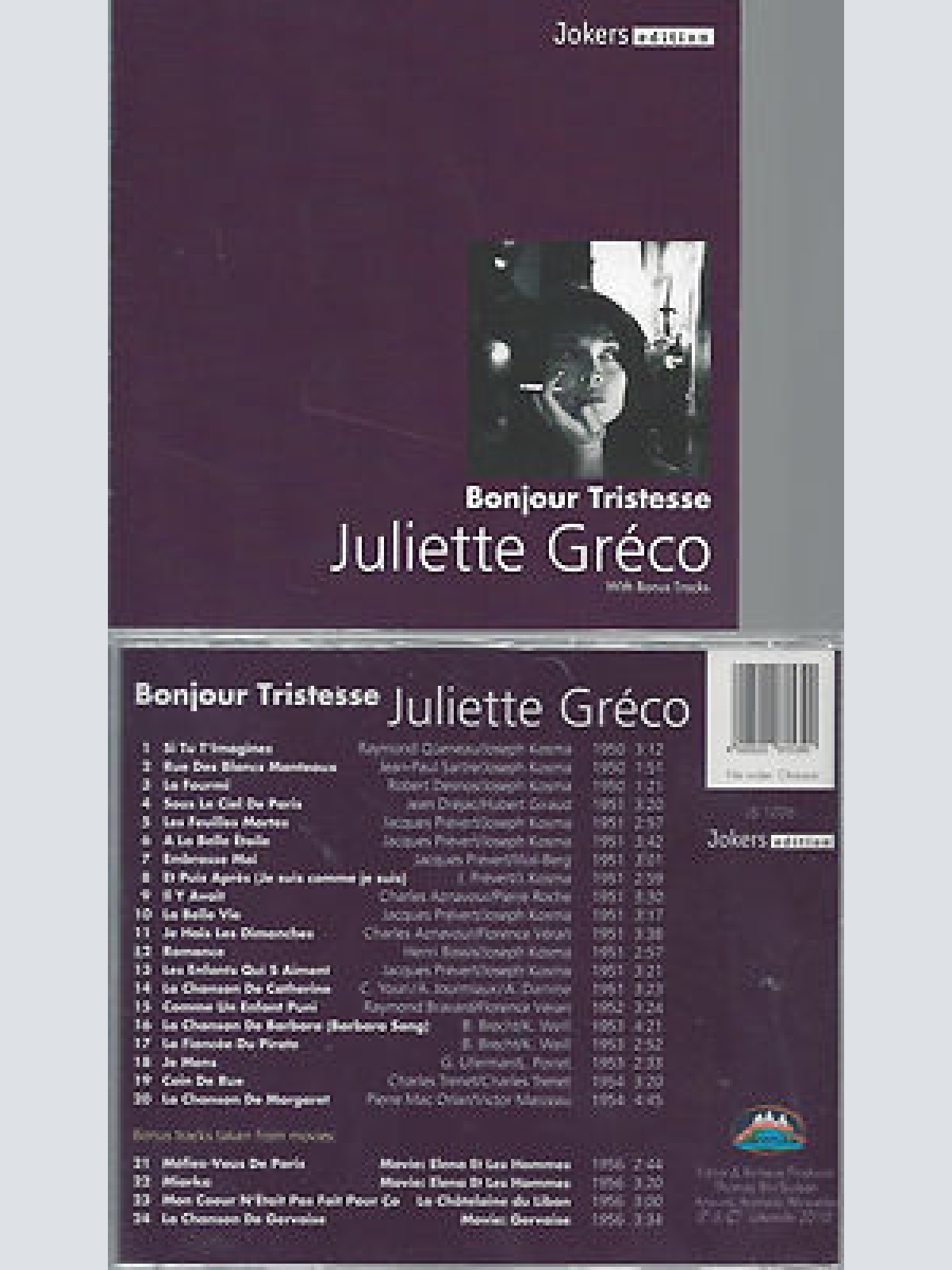 CD-JULIETTE GRECO BONJOUR TRISTESSE
