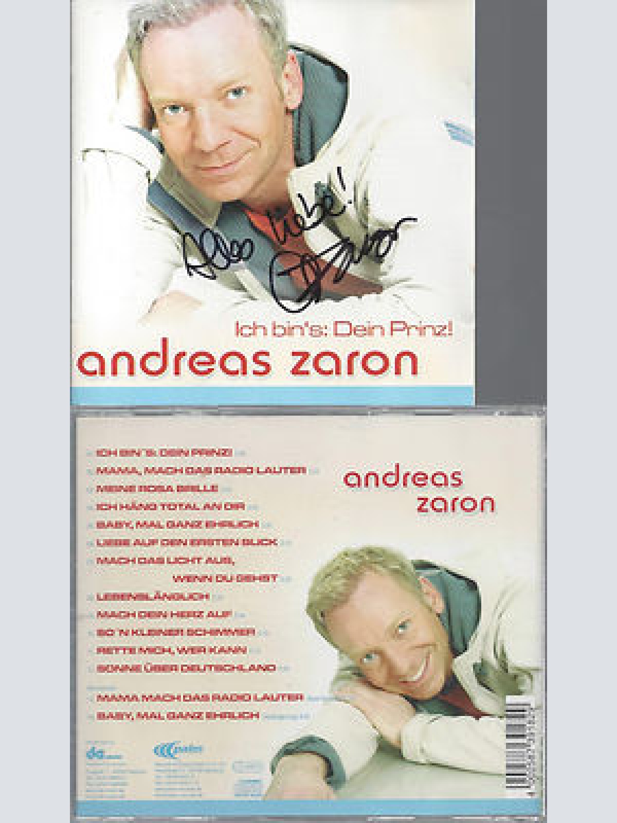 CD--ANDREAS ZARON ICH BIN'S DEIN PRINZ--MIT AUTOGRAMM