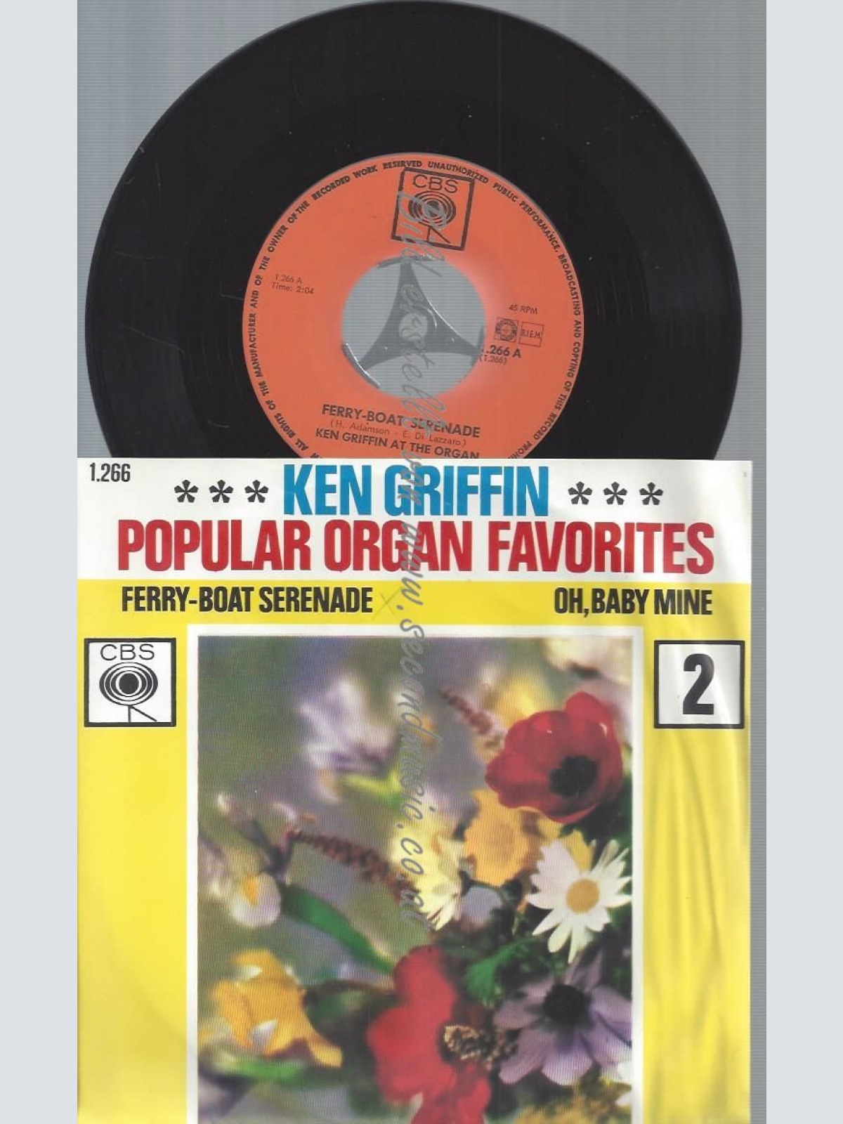 7" KEN GRIFFIN POPULAR ORGAN FAVORITS // FERRY BOAT SERENADE