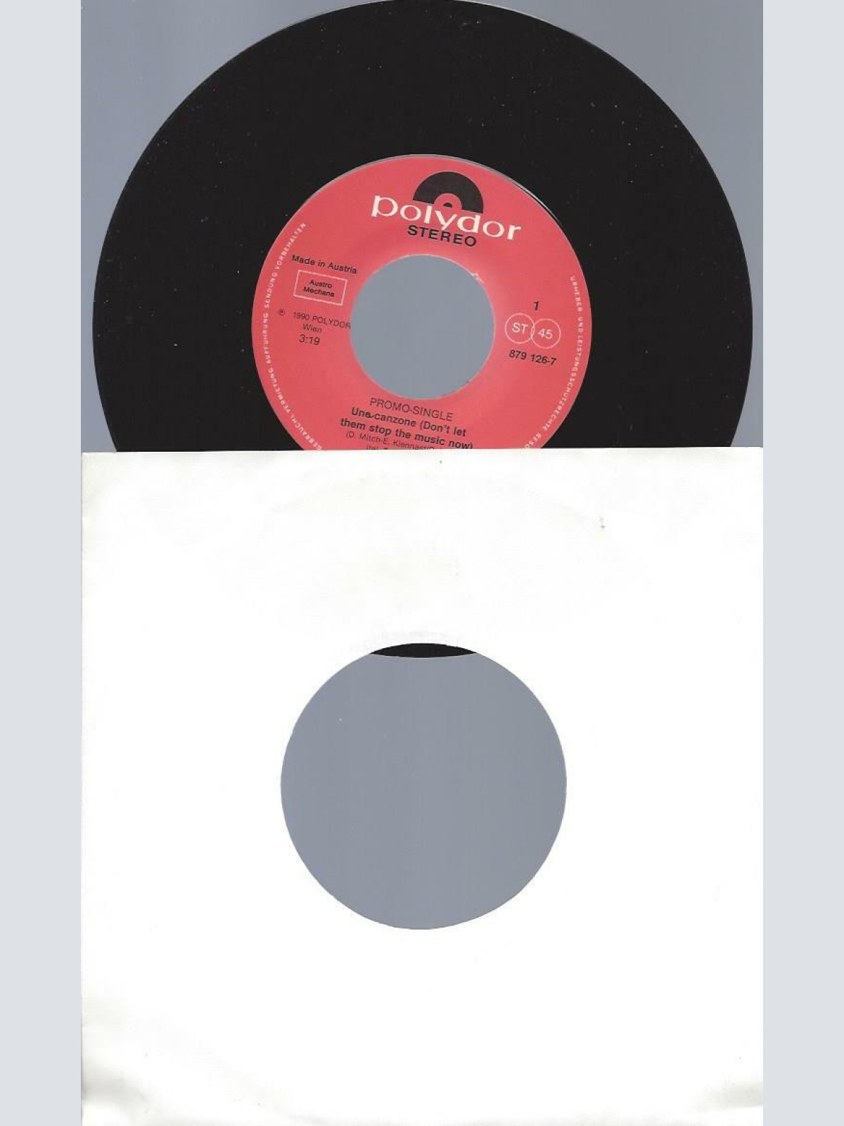 7"    Diego Piotto Une Canzone (Don't Let Them Stop The Music Now) / Promo