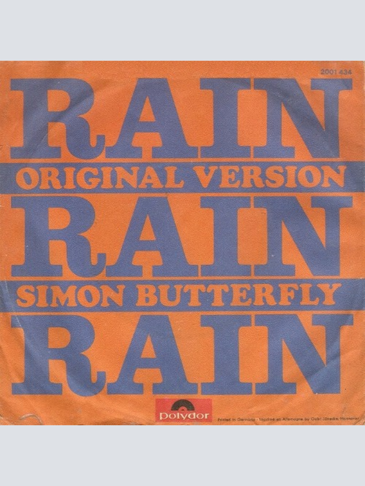7", Single Simon Butterfly - Rain Rain Rain (Original Version)