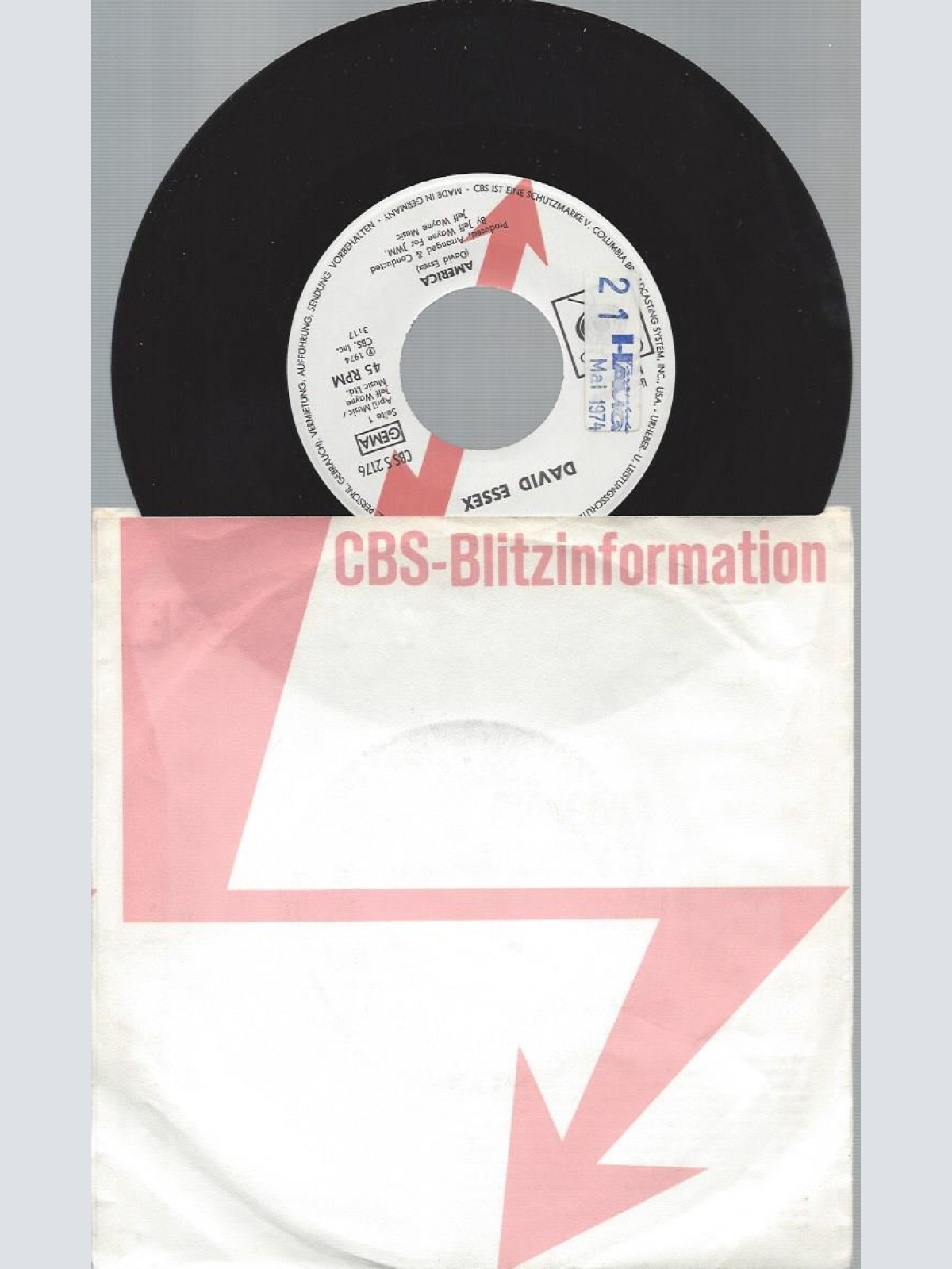 7"  David Essex – America  // PROMO