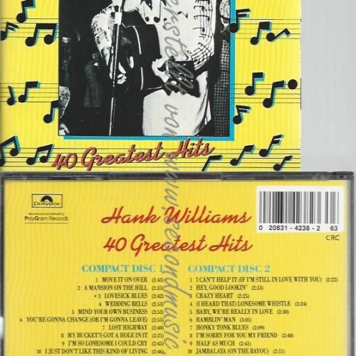 CD-- Hank Williams  40 Greatest Hits