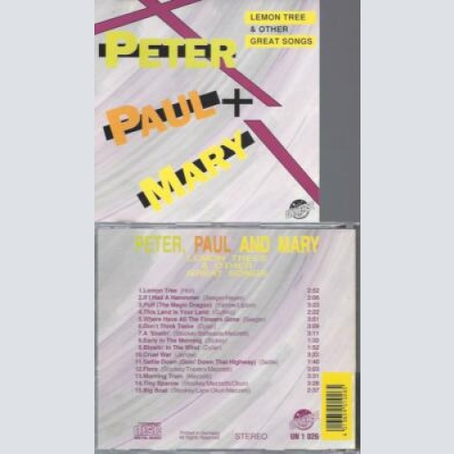 CD - Peter, Paul + Mary  Lemon Tree & Other Great Songs
