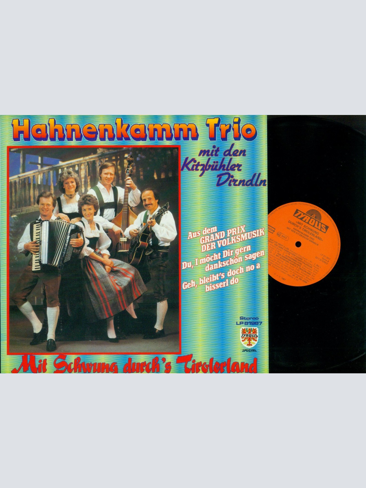 LP--Hahnenkamm Trio Mit Den Kitzbühler Dirndln--Mit Schwung Durch's Tiro    //NM