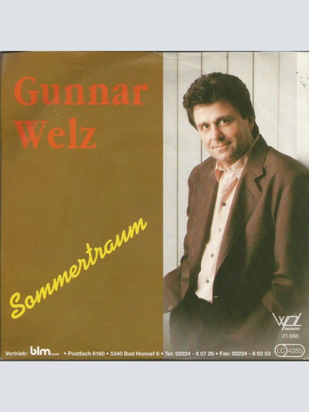 7", Single Gunnar Welz - Sommertraum