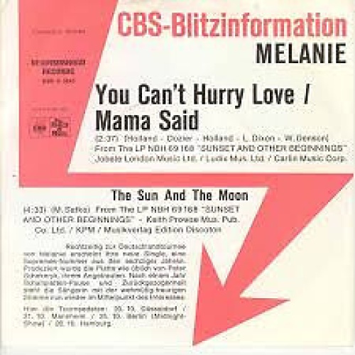 7", Single, Promo Melanie (2) - You Can't Hurry Love / Mama Said