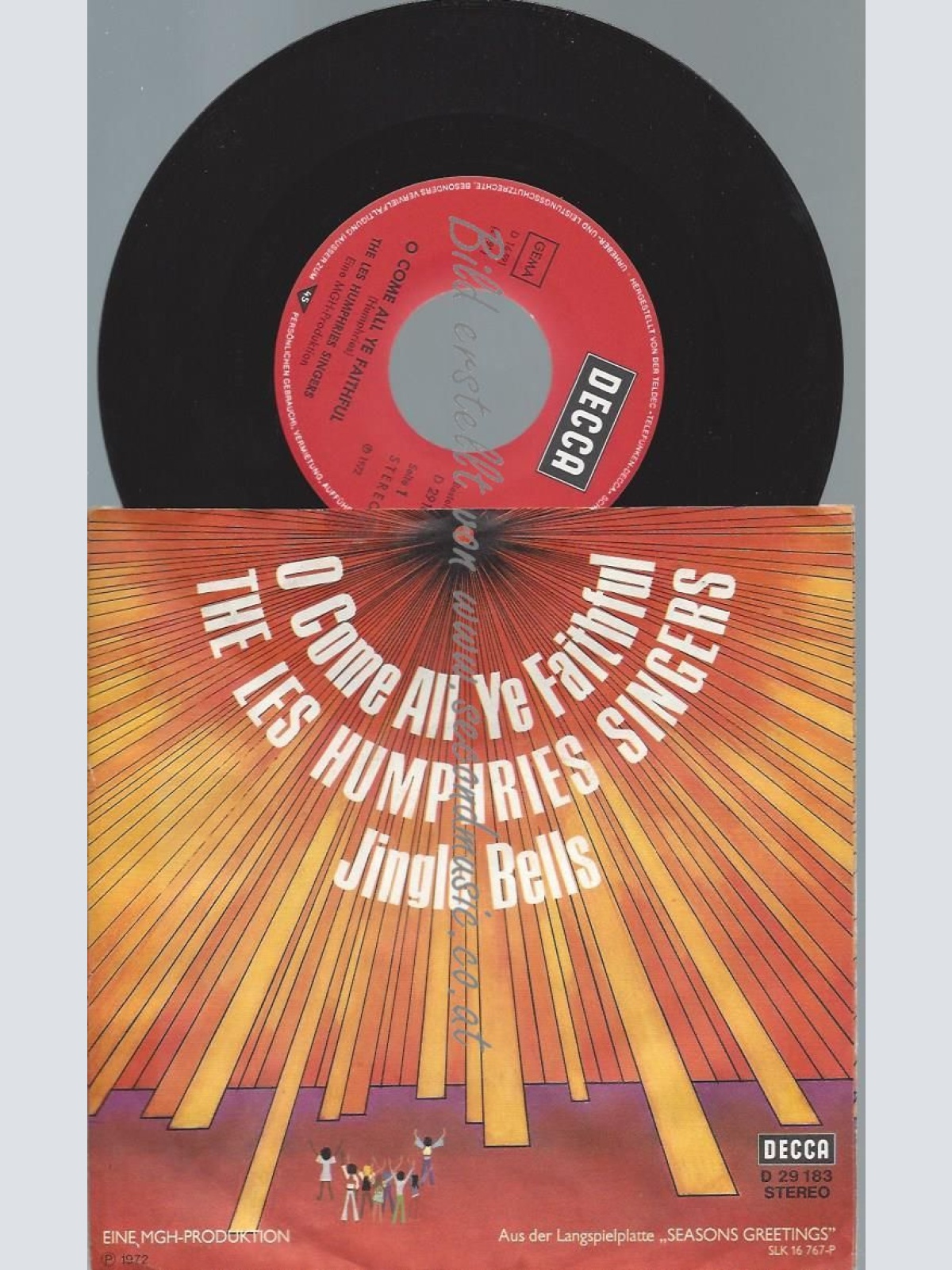 7"  The Les Humphries Singers  O Come All Ye Faithful