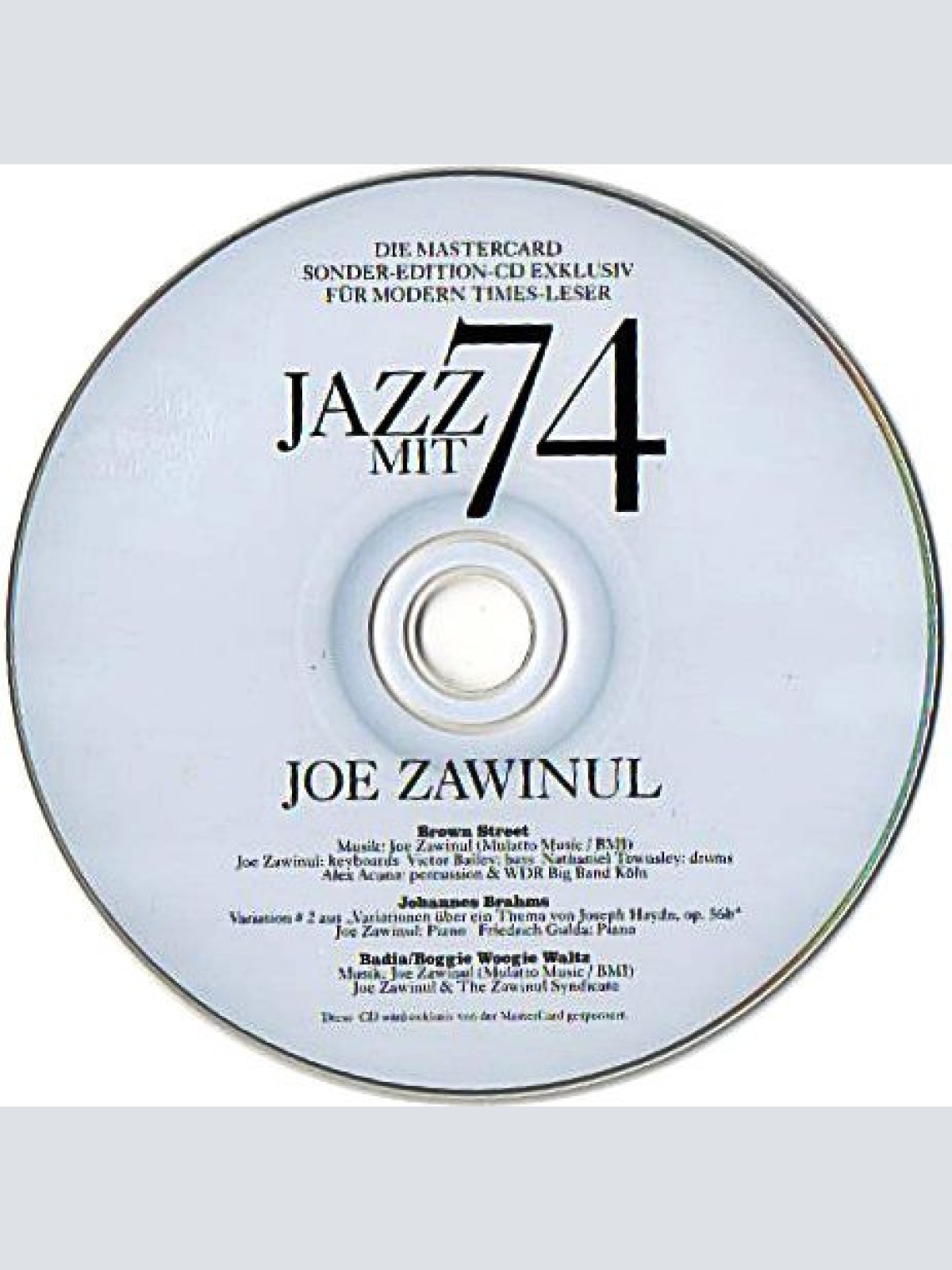 CD, Comp Joe Zawinul - Jazz Mit 74