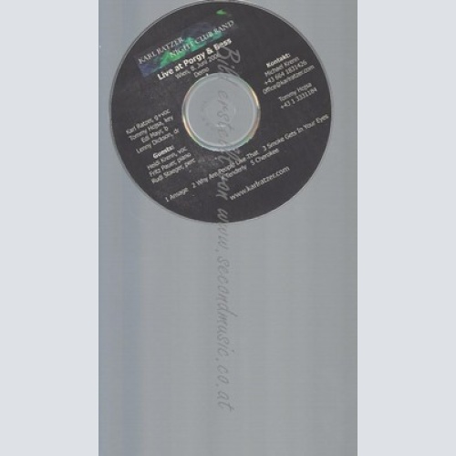 PROMO CD--KARL RATZER NIGHT CLUB BAND--LIVE AT PORGY & BEES--