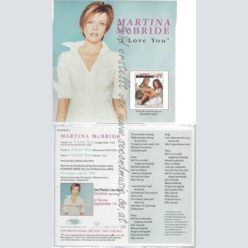 PROMO CD--MARTINA  MCBRIDE --I LOVE YOU ---4TR