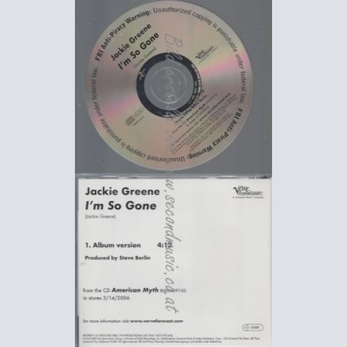 PROMO CD--JACKIE GREENE --IM SO GONE -- 1TR