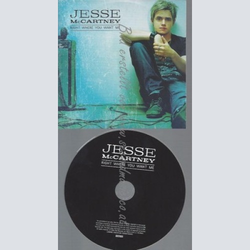 PROMO CD--JESSE MC CARTNEY--RIGHT WHERE YOU WANT ME--1TR