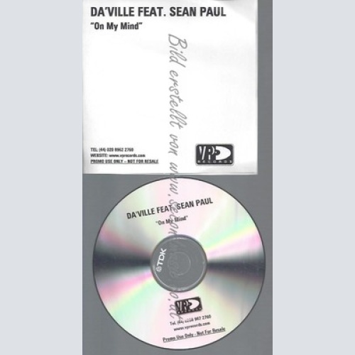 PROMO CD--DA VILLE FEAT SEAN PAUL--ON MY MIND--