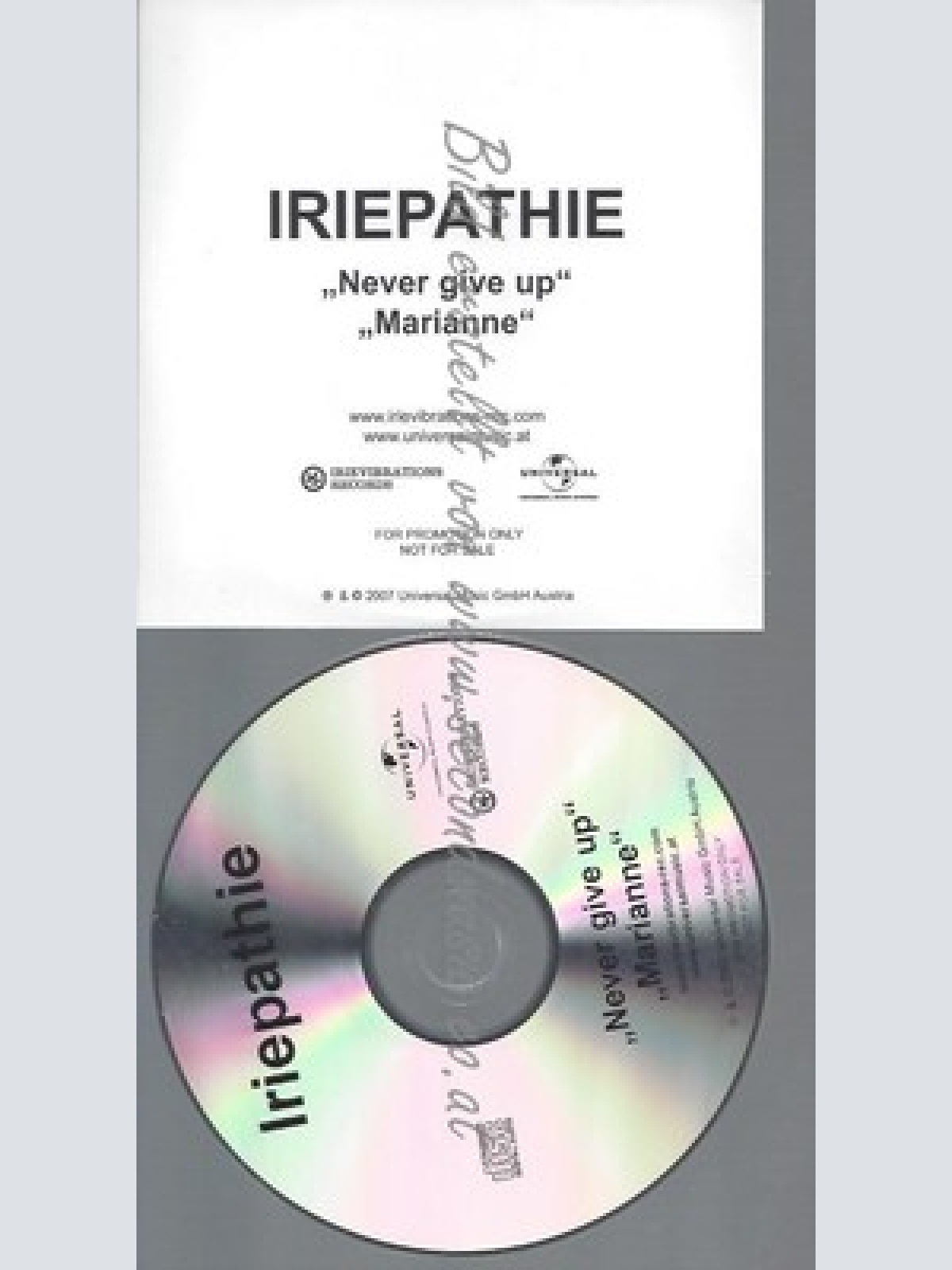 PROMO CD--IRIEPATHIE--NEVER GIVE UP--4TR