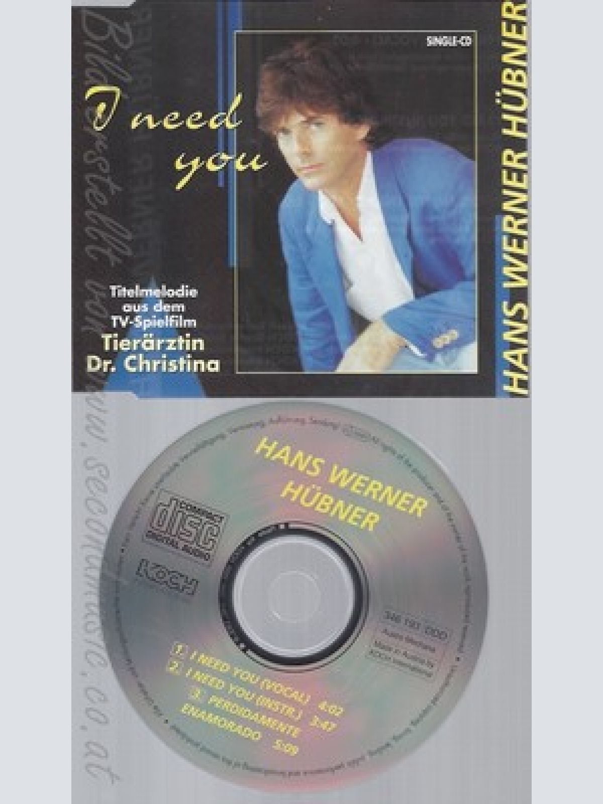 MAXI CD--HANS WERNER HÜBNER--I NEED YOU