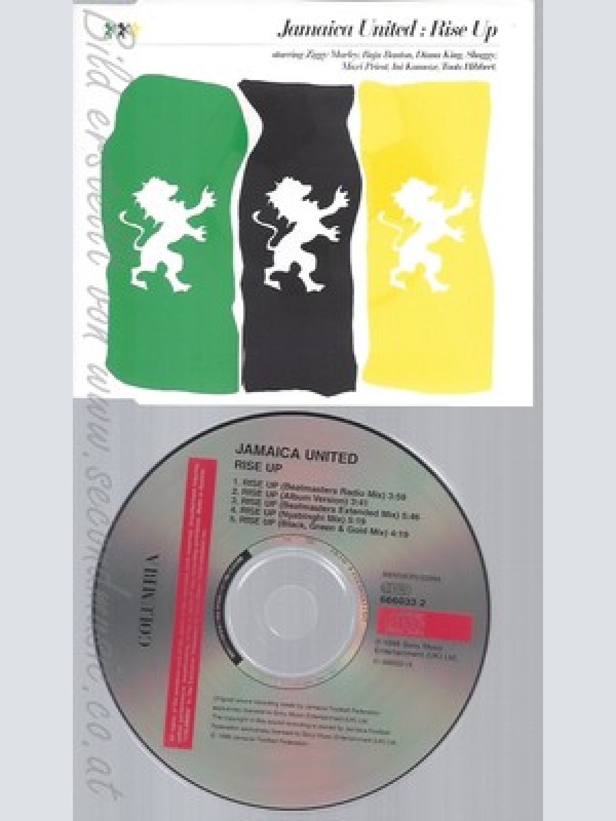 MAXI CD--DIANA KING, SHAGGY..- JAMAICA UNITED -ZIGGY MARLEY -- -   -- RISE UP -5