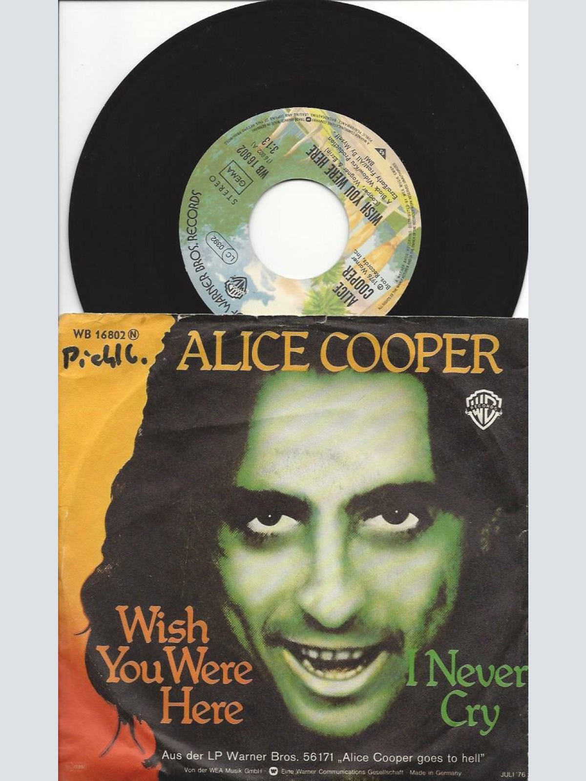 7"   Alice Cooper – Wish You Were Here