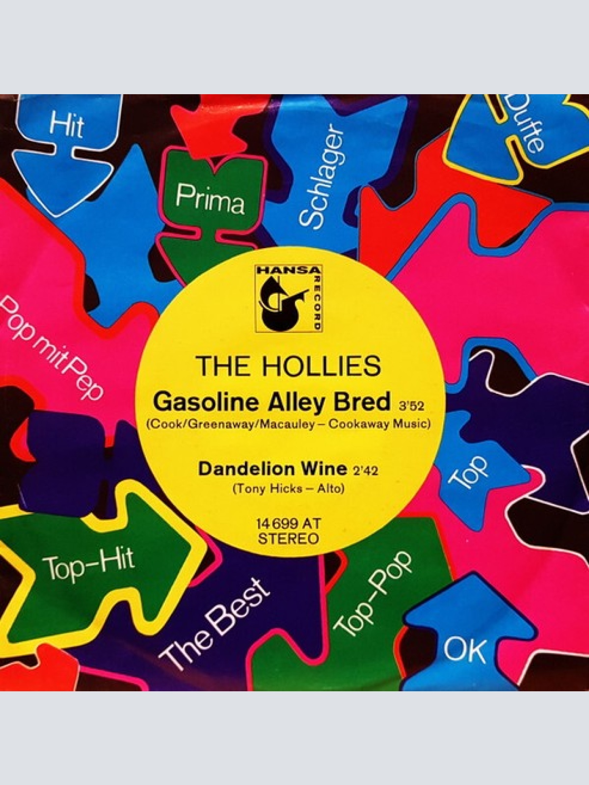 7", Single, Promo The Hollies - Gasoline Alley Bred / Dandelion Wine