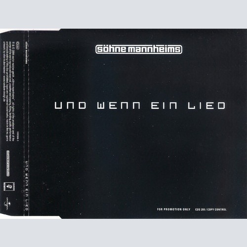 CD, Maxi, Copy Prot., Promo Söhne Mannheims - Und Wenn Ein Lied