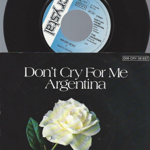 7" The Shadows – Don't Cry For Me Argentina