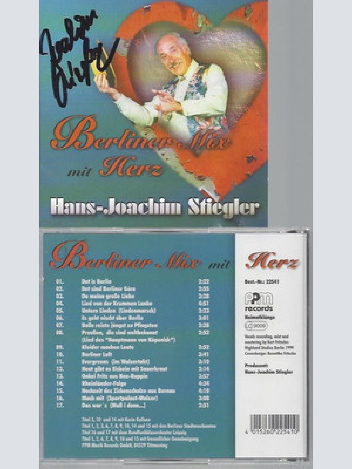CD-HANS JOACHIM STIEGLER BERLINER MIX MIT HERZ MIT AUTOGRAMM