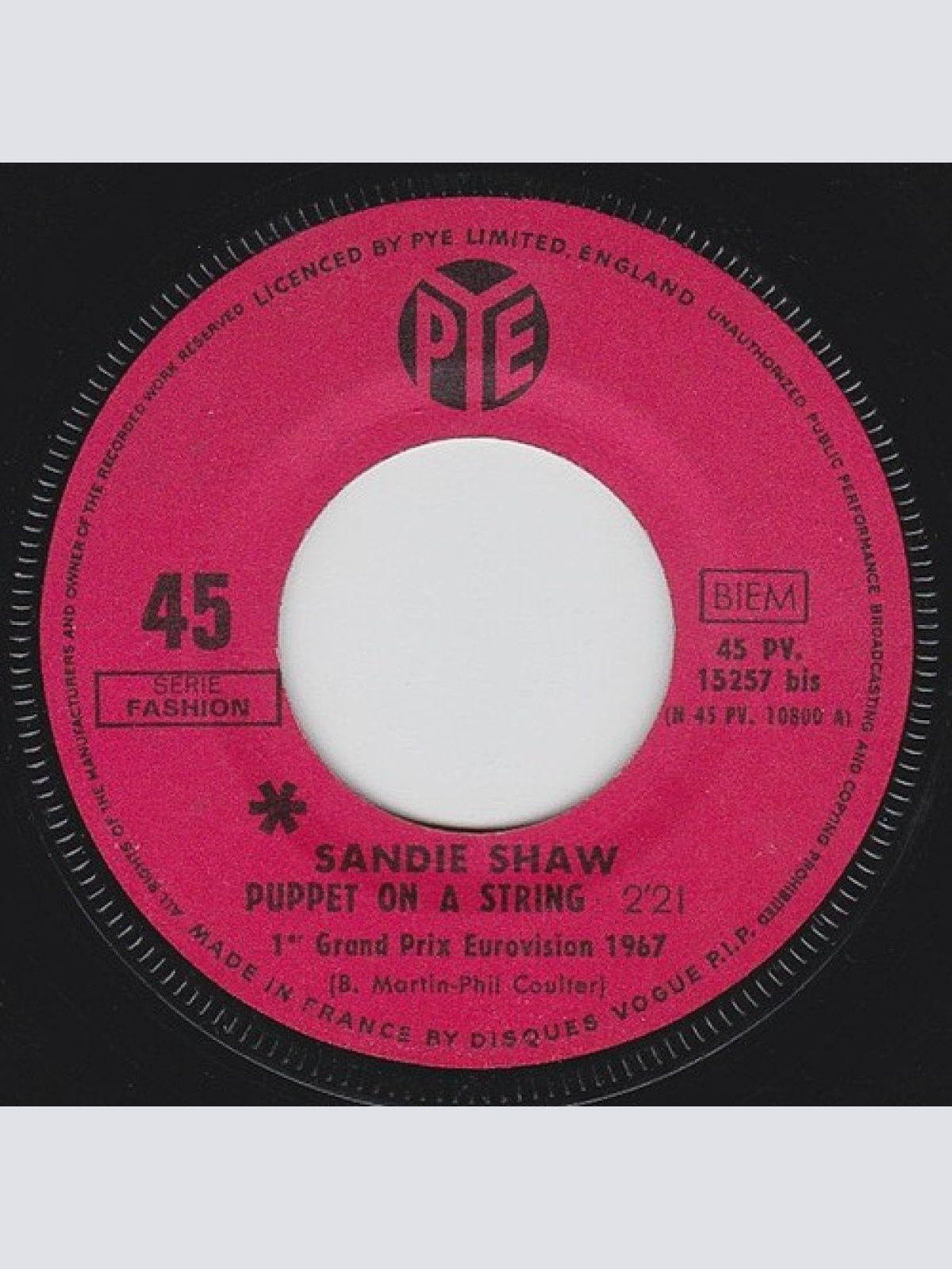 7", Single Sandie Shaw - Puppet On A String