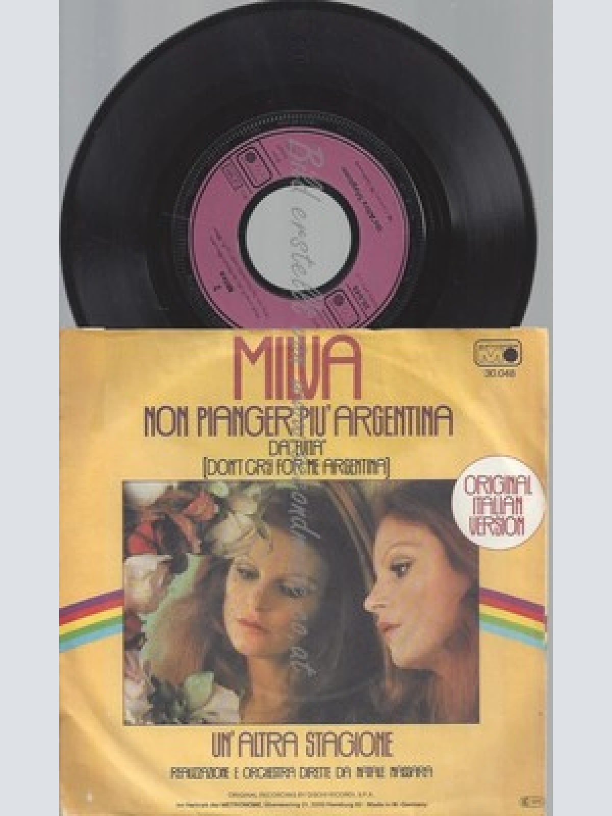 7"--MILVA--NON PIANGER PIU ARGENTINA