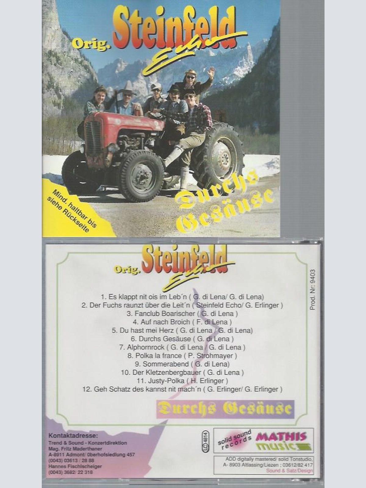 CD--ORIG STEINFELD ECHO DURCHS GESÄUSE