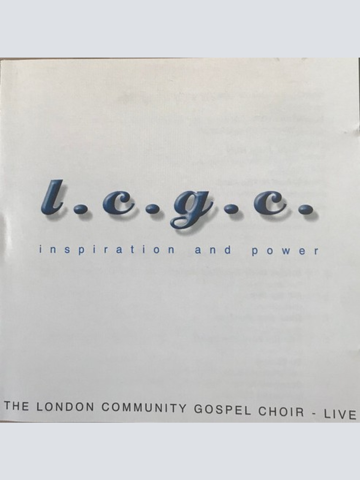 CD, Album London Community Gospel Choir - L.C.G.C Inspiration And Power Live