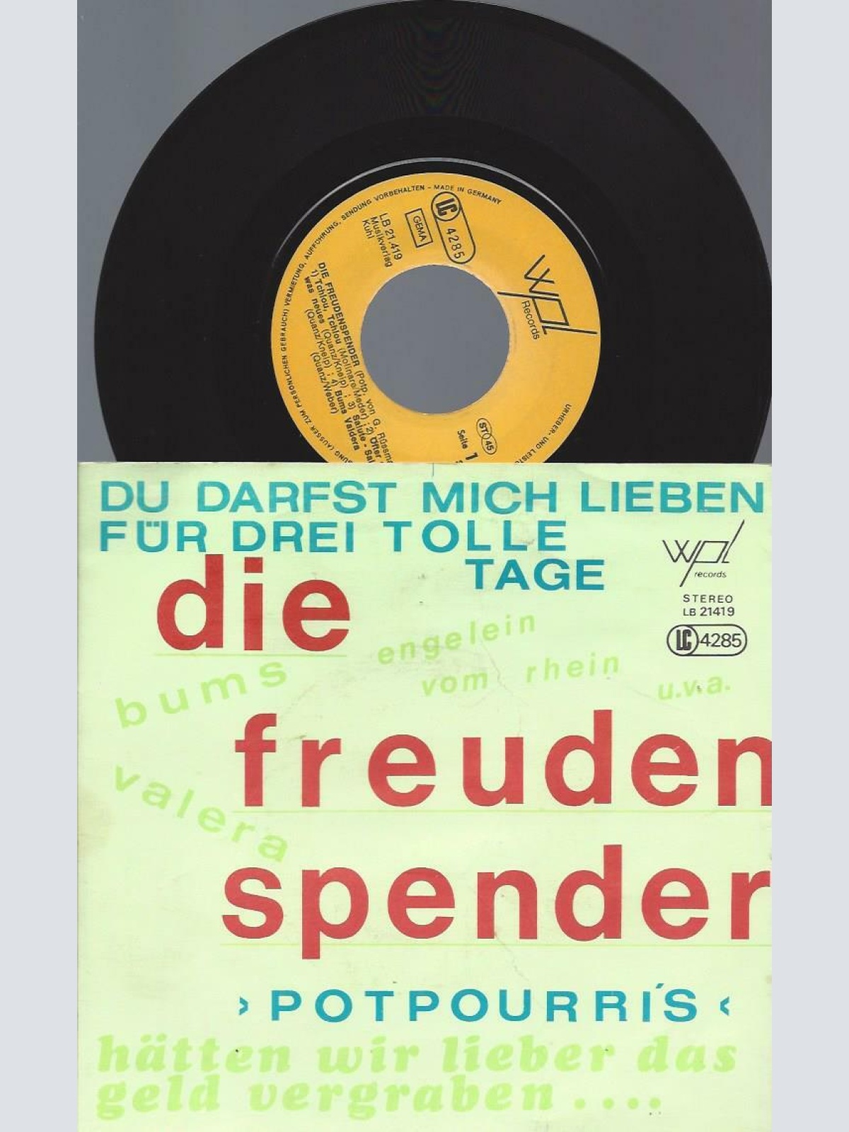 7" Die freuden Spender  -- Du darfst mich Lieben
