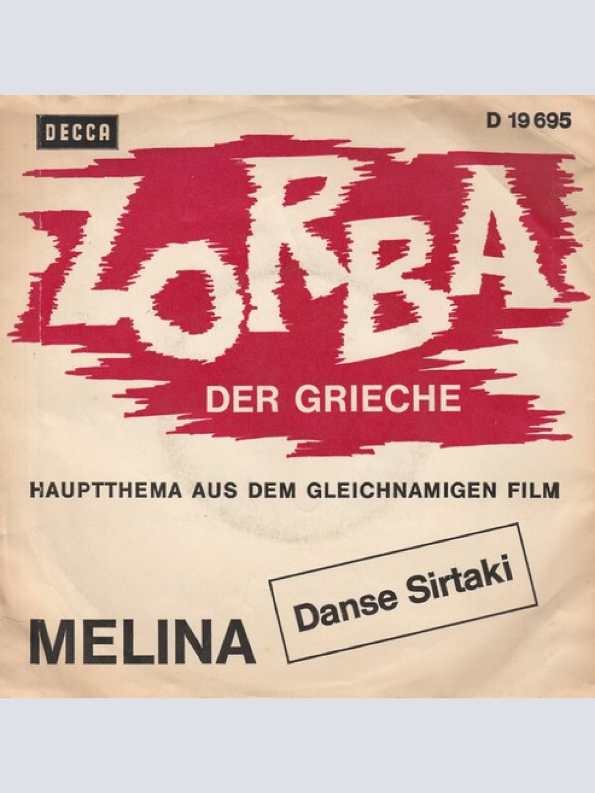 (7", Single) Orchester Alberto Begonha - Zorba Der Grieche / Melina