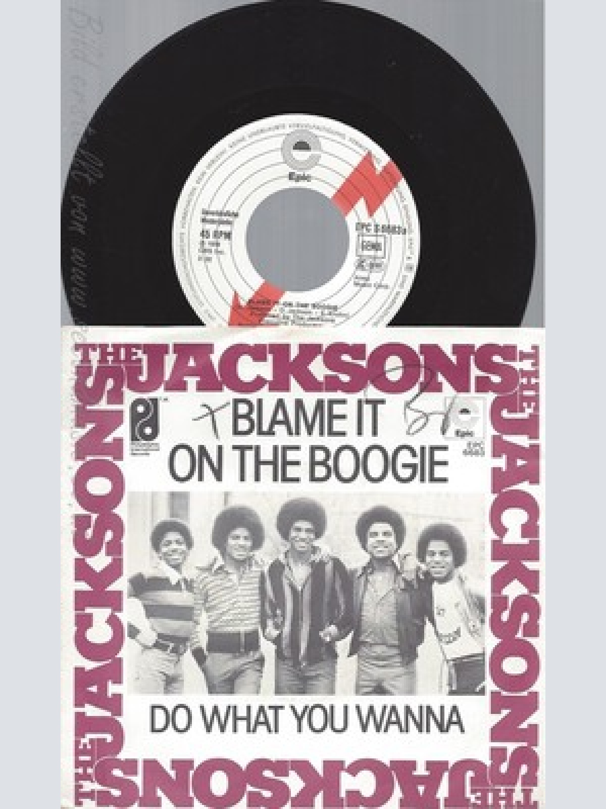 7" THE JACKSONS-- BLAME IT ON THE BOOGIE-- --MUSTERPLATTE -CBS BLITZINFO