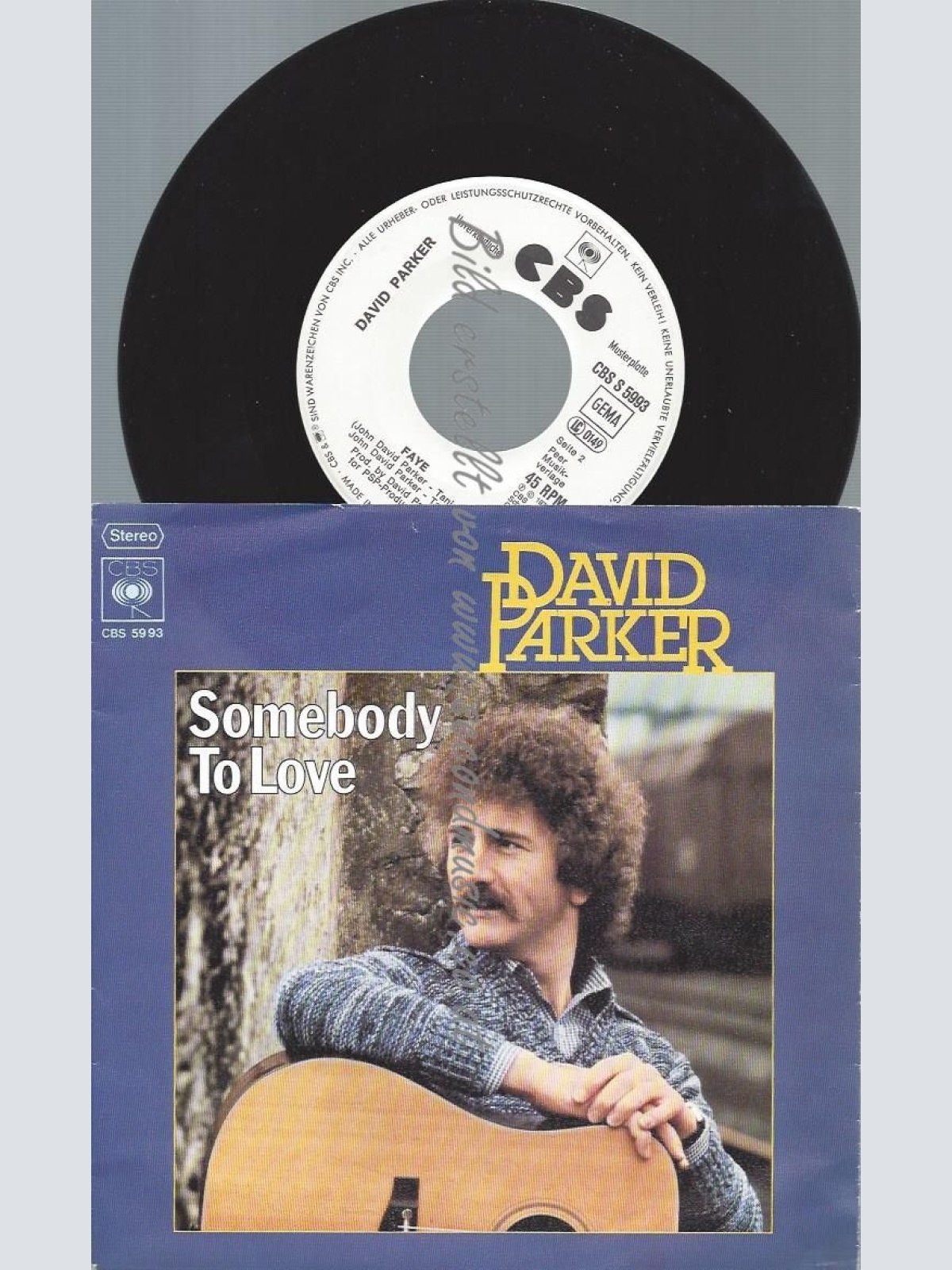 7"  David Parker  Somebody To Love  // PROMO